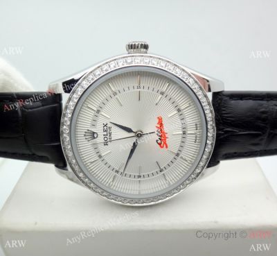High Quality Rolex Geneve Cellini Replica Watch SS Diamond Bezel 39mm